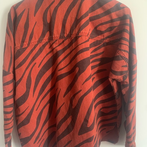 Burnt orange and brown zebra print jacket - Picture 3 of 4